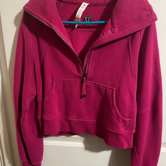 Lululemon Scuba Oversized Funnel Neck Half-zip. Hot pink, size XS/S. - Picture 2 of 11